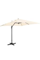 H&O Direct 3M Square Rotating Outdoor Cantilever Parasol with Fillable Base in Beige - thumbnail 3