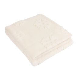 Furn Snowflakes Soft Flannel Fleece Throw in Off-White - Size: 150 cm x 200 cm - thumbnail 2