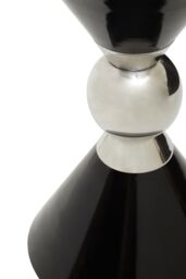 Orsina Distinctive White & Gold Finish Side Table, Geometric Modern Side Table For Livingroom, Compact Side Table in Black - thumbnail 3