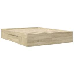 Berkfield Home Durable Bed Frame Frame Sonoma Oak 150x200 cm King Size Wood in Light Tan - thumbnail 7
