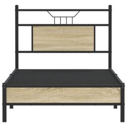 Berkfield Home Decorative Bed Frame Frame Sonoma Oak 75x190 cm Small Single Wood in Brown - thumbnail 6