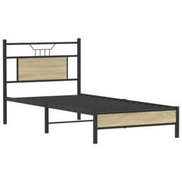Berkfield Home Decorative Bed Frame Frame Sonoma Oak 75x190 cm Small Single Wood in Brown - thumbnail 5