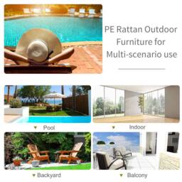 OUTSUNNY Garden Rattan Sun Lounger Foldable Patio Chaise Chair in Brown - thumbnail 6