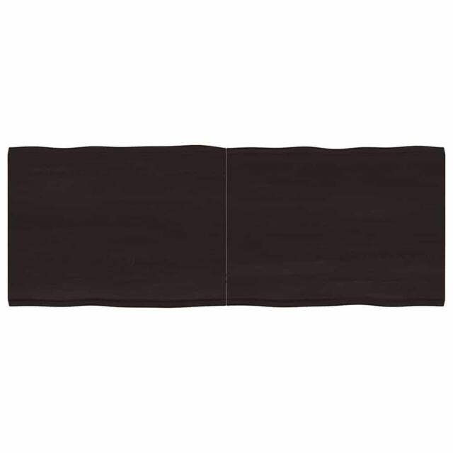 Berkfield Home Table Top Dark Grey 160x60x(2-4) cm Treated Solid Wood Live Edge in Dark Brown - image 1