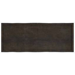 Berkfield Home Table Top Dark Grey 160x60x(2-4) cm Treated Solid Wood Live Edge in Dark Brown - thumbnail 3