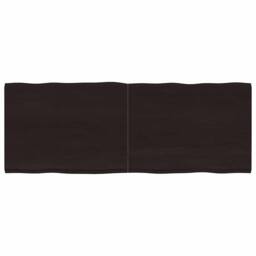 Berkfield Home Table Top Dark Grey 160x60x(2-4) cm Treated Solid Wood Live Edge in Dark Brown - thumbnail 1