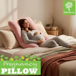 Nicola Spring Women's Pregnancy Pillow with Storage Bag - 52 inch in Pink - thumbnail 2