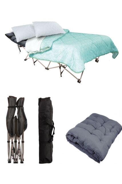 Groundlevel Foldable Guest Bed with Removeable Cushioned Mattress in Grey - image 1