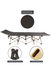 Groundlevel Foldable Guest Bed with Removeable Cushioned Mattress in Grey - thumbnail 5