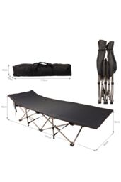 Groundlevel Foldable Guest Bed with Removeable Cushioned Mattress in Grey - thumbnail 3