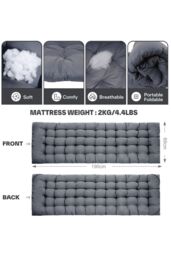 Groundlevel Foldable Guest Bed with Removeable Cushioned Mattress in Grey - thumbnail 4