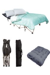 Groundlevel Foldable Guest Bed with Removeable Cushioned Mattress in Grey - thumbnail 1