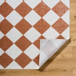 Livabliss Lilian-Washable Geometric Diamond Pattern Living Rug in Terracotta - Size: 160 cm x 215 cm - thumbnail 4