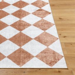 Livabliss Lilian-Washable Geometric Diamond Pattern Living Rug in Terracotta - Size: 160 cm x 215 cm - thumbnail 5