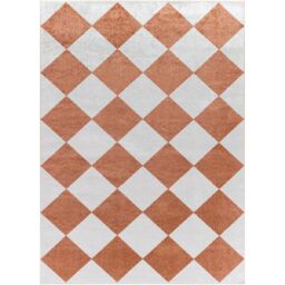 Livabliss Lilian-Washable Geometric Diamond Pattern Living Rug in Terracotta - Size: 160 cm x 215 cm - thumbnail 2