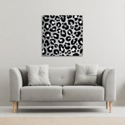 Benjamin Tate Design Silver Leopard Print (Canvas Print) / 61 x 61 x 4cm in Natural - Size: 61 x 61 x 4 cm - thumbnail 1
