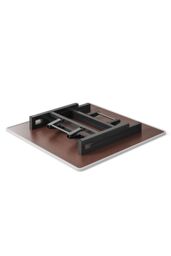Living and Home Square 80cm Folding Coffee Table Dining Table with Marble Effect Top in White - thumbnail 6