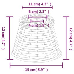 Berkfield Home Ceiling Lamp Shade Brown √ò15x12 cm Wicker - Size: 15x12 cm - thumbnail 6