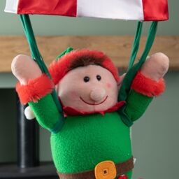 Samuel Alexander 45cm Animated & Musical Kicking Christmas Elf Decoration in Red - thumbnail 5