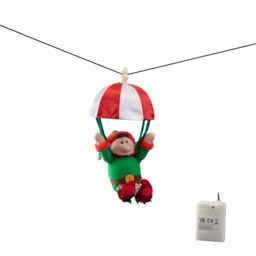 Samuel Alexander 45cm Animated & Musical Kicking Christmas Elf Decoration in Red - thumbnail 8