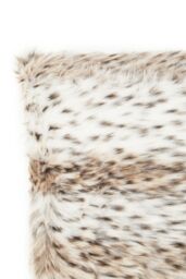 Orsina Lamina Animal Print Square Faux Fur Cushion, Luxe Leopard-Patterned Throw Pillow with Feather Filler in Natural - thumbnail 4