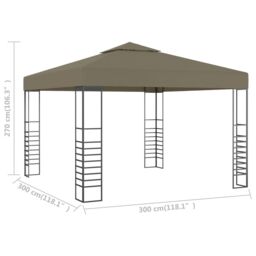 Berkfield Home Garden Marquee 3x3 m Taupe 180 g/m ² in Beige - thumbnail 5