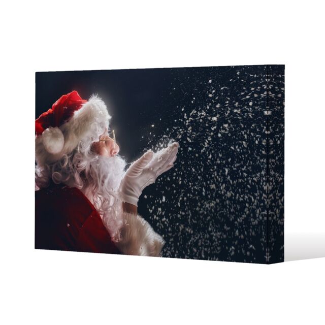 Benjamin Tate Design Merry christmas & happy holidays (canvas) / 61 x 41 x 4cm in Natural - Size: 61 x 41 x 4 cm - image 1