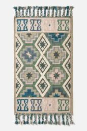 Homescapes Matala Green & Blue Kilim Wool Rug - Size: 160 cm x 230 cm - thumbnail 2
