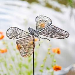 Paper High Anima Metal Butterfly Garden Stake Decoration in Brown