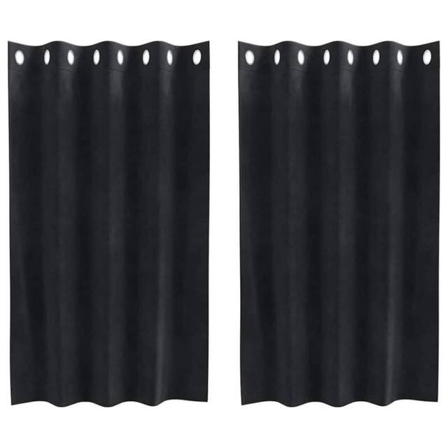 Berkfield Home Blackout Curtains with Eyelets 2 pcs Black Velvet - image 1