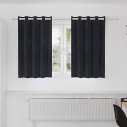 Berkfield Home Blackout Curtains with Eyelets 2 pcs Black Velvet - thumbnail 2