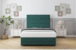 "Sloomy Monaco Plush Divan Set 2 Drawers-26"" Headboard-Footboard in Emerald - Size: Small Single" - thumbnail 2
