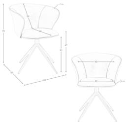Angel Cerda Swivel Dining Chair in Camel Leatherette - thumbnail 8