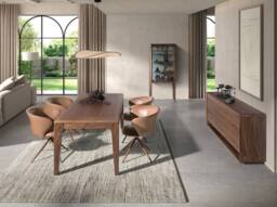Angel Cerda Swivel Dining Chair in Camel Leatherette - thumbnail 4