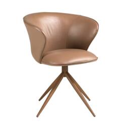 Angel Cerda Swivel Dining Chair in Camel Leatherette - thumbnail 1