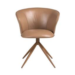 Angel Cerda Swivel Dining Chair in Camel Leatherette - thumbnail 2