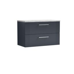 Balterley 2 Drawer Wall Hung Vanity Unit Grey Laminate Worktop, 800mm