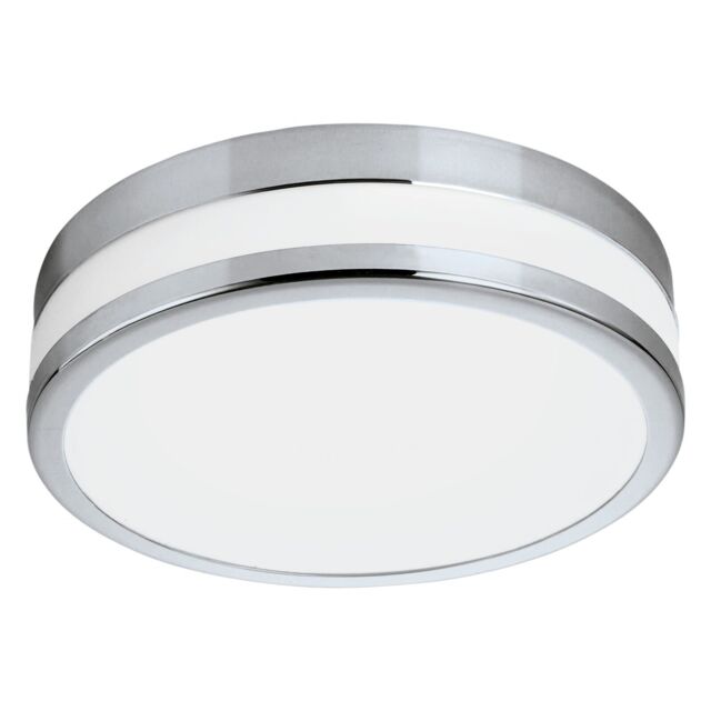 Loops Wall Flush Ceiling Light Chrome White Painted Satin Glass Shade Bulb LED 11W - image 1