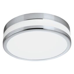 Loops Wall Flush Ceiling Light Chrome White Painted Satin Glass Shade Bulb LED 11W