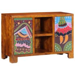 Berkfield Home Sideboard Multicolour 90x35x60 Solid Wood Acacia - thumbnail 2
