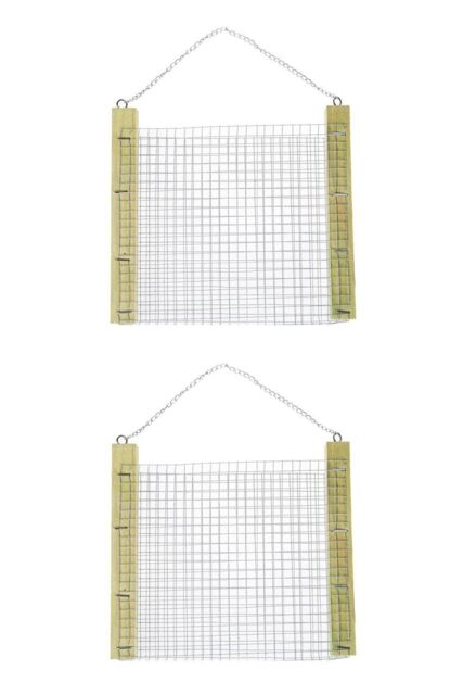 Homescapes Set of 2 Wooden Hanging Bird Feeder with Chain in Natural - image 1