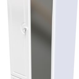 Ready Assembled 2 U Stratford Tall 2 Door 2drw Mirrored Wardrobe (Ready Assembled) in White - thumbnail 4