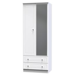 Ready Assembled 2 U Stratford Tall 2 Door 2drw Mirrored Wardrobe (Ready Assembled) in White - thumbnail 3