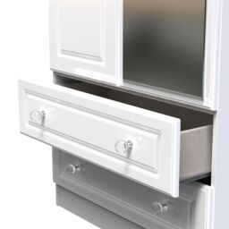 Ready Assembled 2 U Stratford Tall 2 Door 2drw Mirrored Wardrobe (Ready Assembled) in White - thumbnail 6