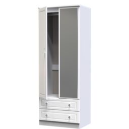 Ready Assembled 2 U Stratford Tall 2 Door 2drw Mirrored Wardrobe (Ready Assembled) in White - thumbnail 5