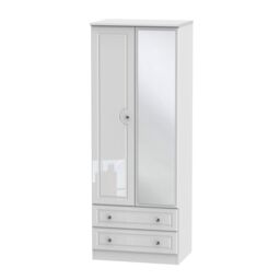 Ready Assembled 2 U Stratford Tall 2 Door 2drw Mirrored Wardrobe (Ready Assembled) in White - thumbnail 7