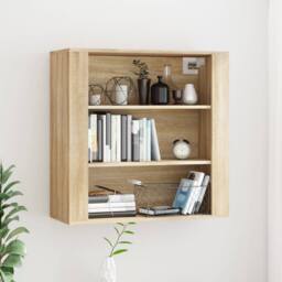 Berkfield Home Wall Cabinet Sonoma Oak 80x33x80 cm Engineered Wood in Beige - Size: 80 x 33 x 80 cm - thumbnail 2