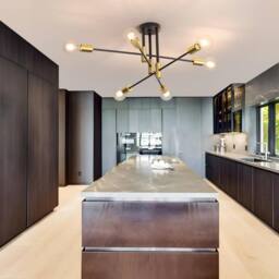 COMELY Sputnik Ceiling lights, 6 Lights E27 Vintage Black & Gold Chandelier - thumbnail 4