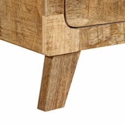 Berkfield Home Bedside Cabinet 2 pcs 40x32x46 cm Solid Wood Rough Mango in Brown - Size: 40 x 32 x 46 cm - thumbnail 8