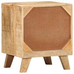 Berkfield Home Bedside Cabinet 2 pcs 40x32x46 cm Solid Wood Rough Mango in Brown - Size: 40 x 32 x 46 cm - thumbnail 4